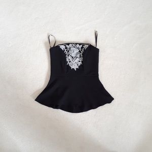 Dynamite Embroidered Sleeveless Peplum Top